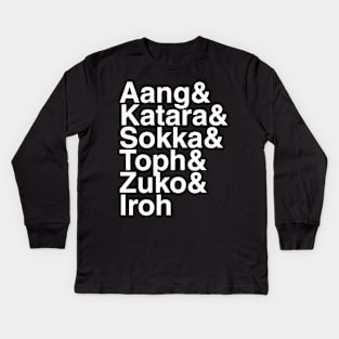 Avatar The Last Airbender Helvetica List Kids Long Sleeve T-Shirt